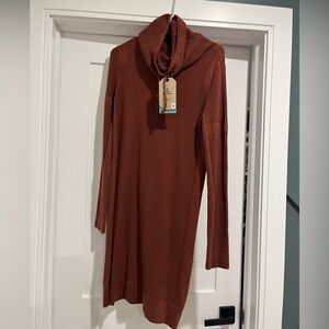 Prana cowl neck sweater dress, size small, NWT